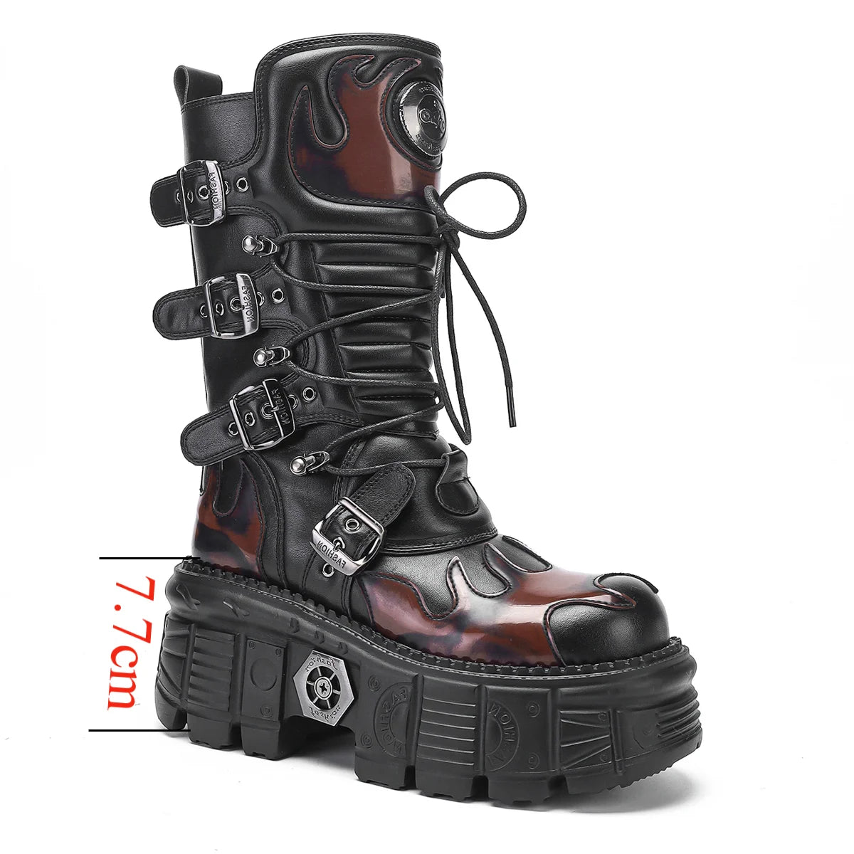 CyberHell Mid-Calf Boots – Stivali platform donna cyberpunk