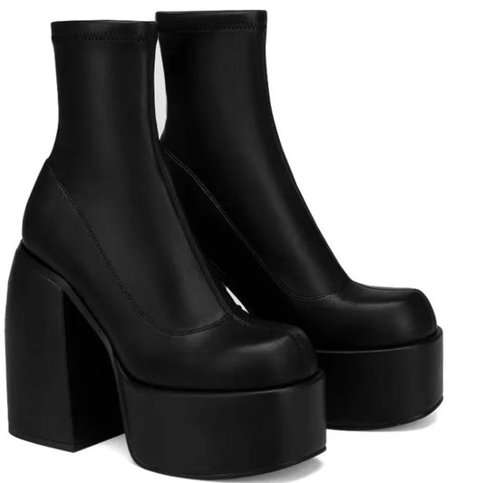 Gravity Square Platform Boots – Stivaletti donna con tacco alto e punta quadrata