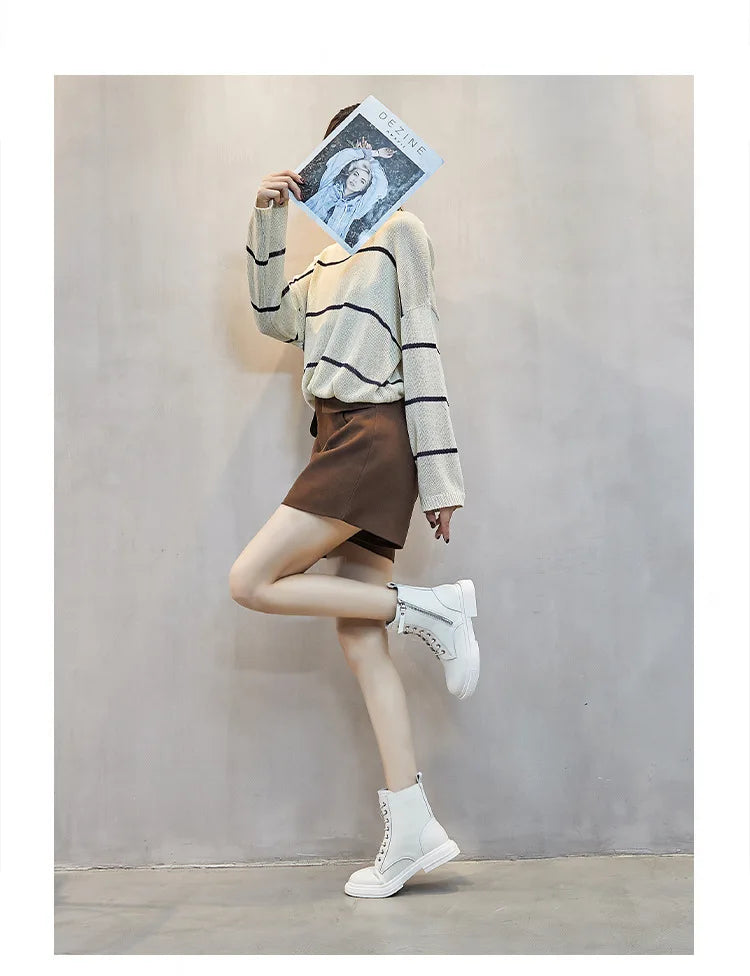 UrbanCore Winter Platform Boots – Stivaletti donna caldi con lacci