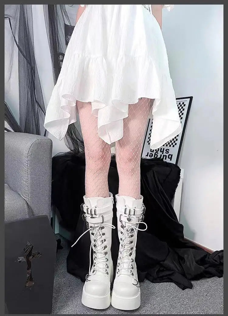 Nightfall Punk Tower Boots – Stivali alti platform donna gothic