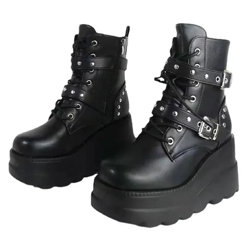 Rebel Eclipse Platform Boots – Stivali donna gothic ribelli