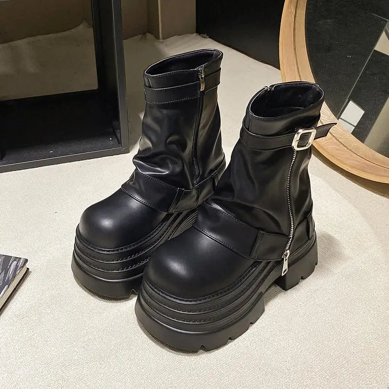 Riot 10 Platform Ankle Boots – Stivaletti donna punk con suola 10 cm