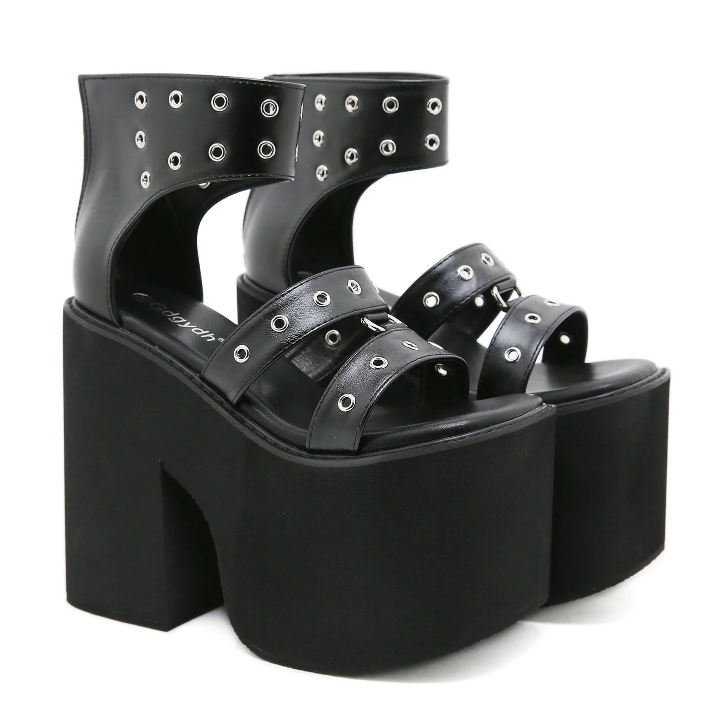Shadow Gothic Wedges – Sandali platform punk con borchie