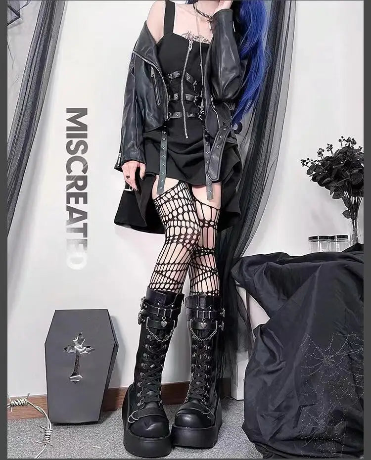 Nightfall Punk Tower Boots – Stivali alti platform donna gothic