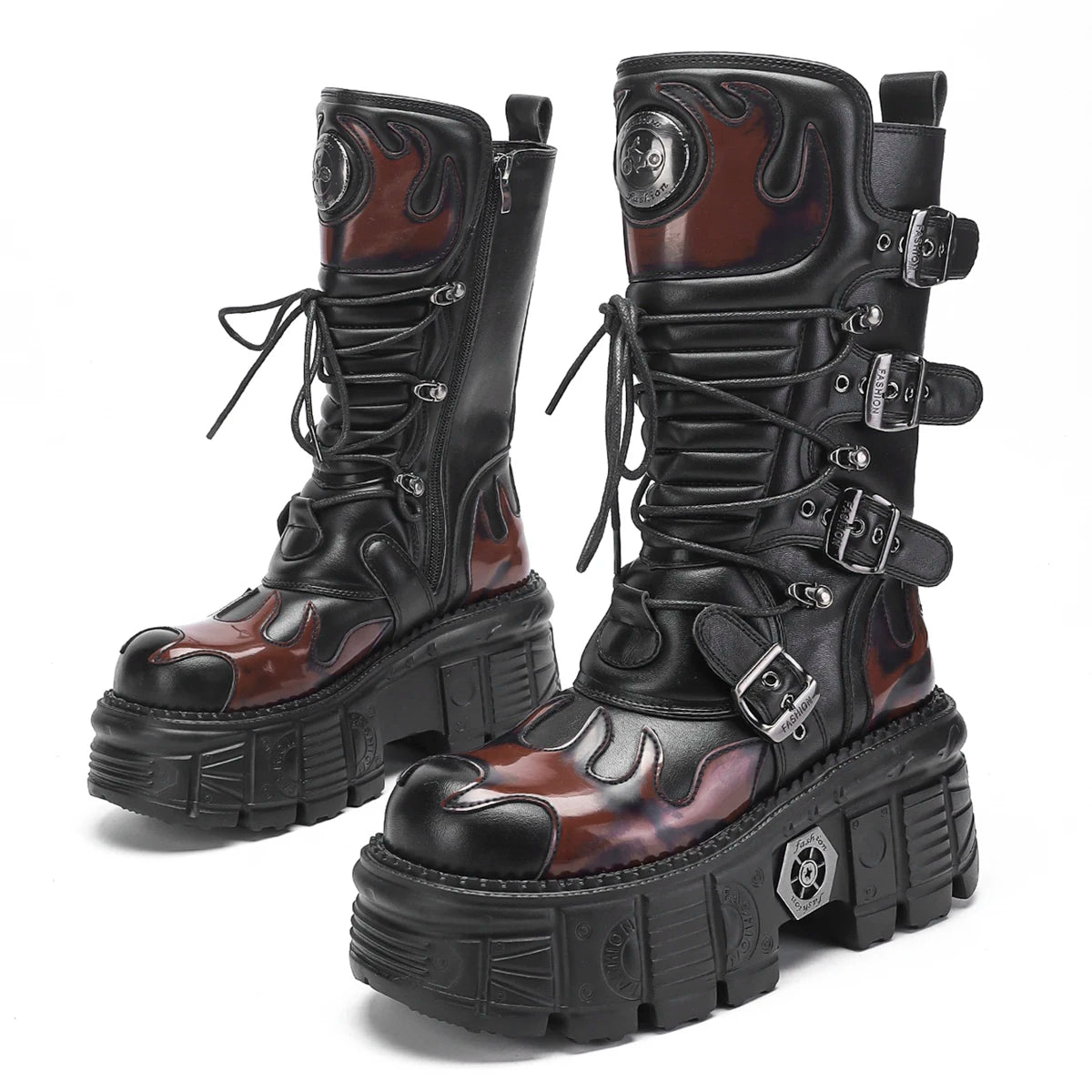 CyberHell Mid-Calf Boots – Stivali platform donna cyberpunk