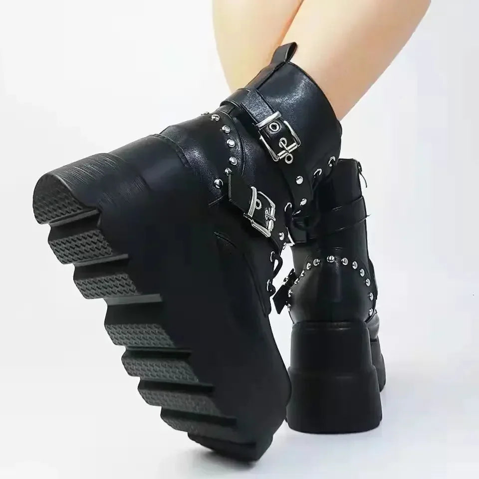 Rebel Eclipse Platform Boots – Stivali donna gothic ribelli