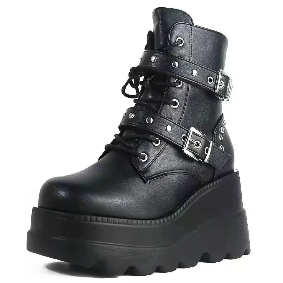 Rebel Eclipse Platform Boots – Stivali donna gothic ribelli