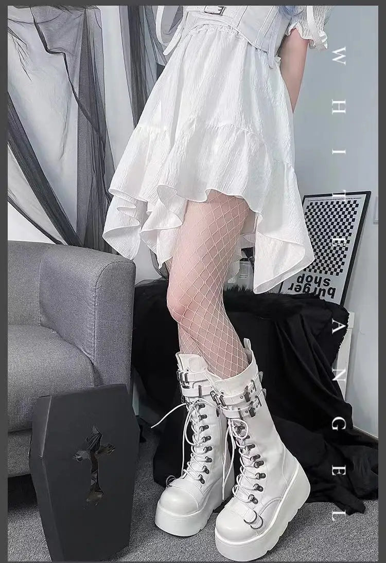 Nightfall Punk Tower Boots – Stivali alti platform donna gothic