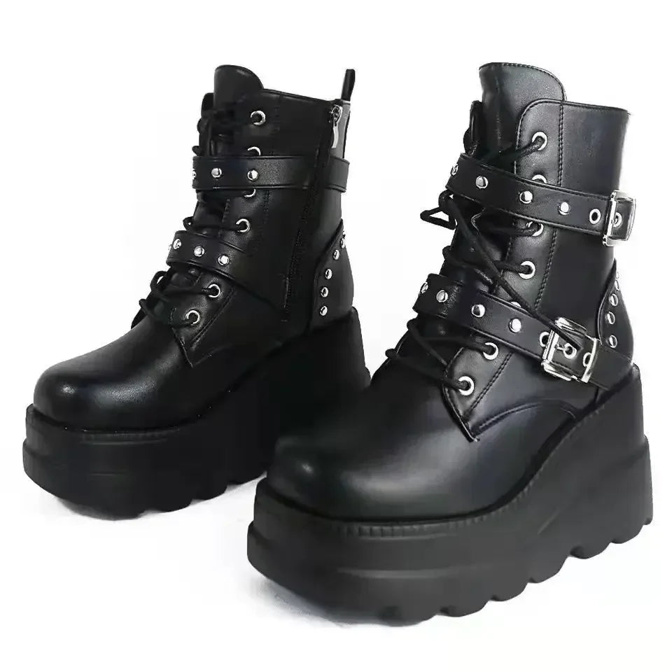 Rebel Eclipse Platform Boots – Stivali donna gothic ribelli