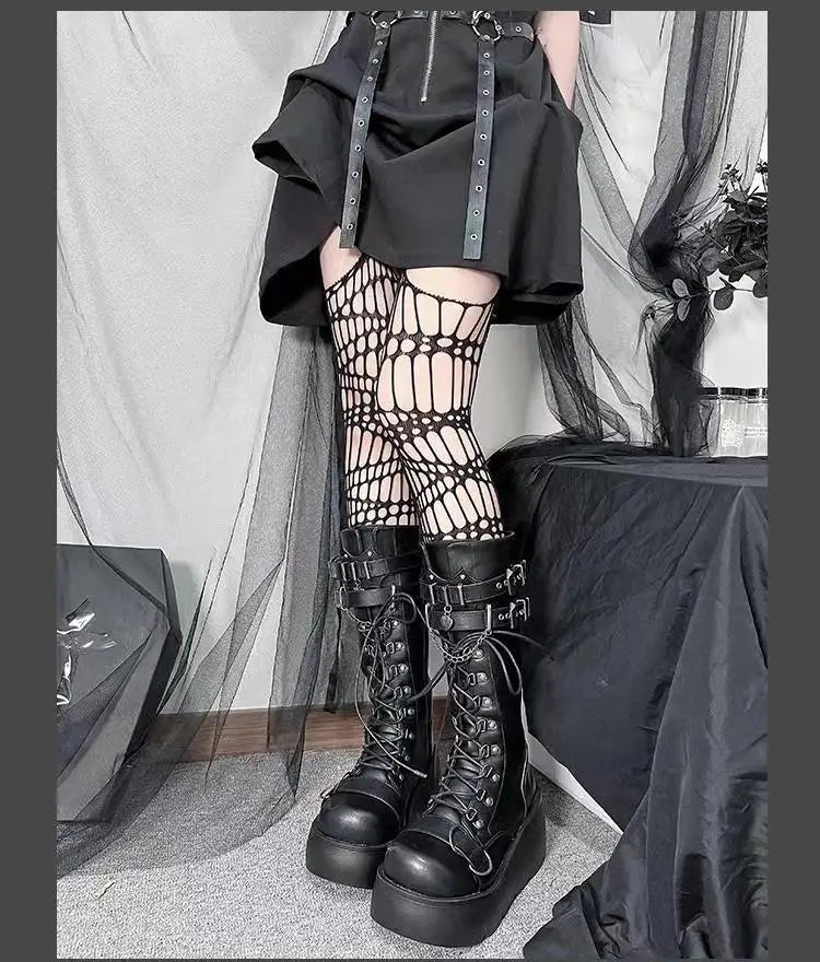 Nightfall Punk Tower Boots – Stivali alti platform donna gothic