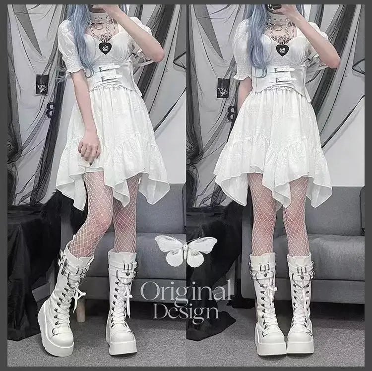 Nightfall Punk Tower Boots – Stivali alti platform donna gothic