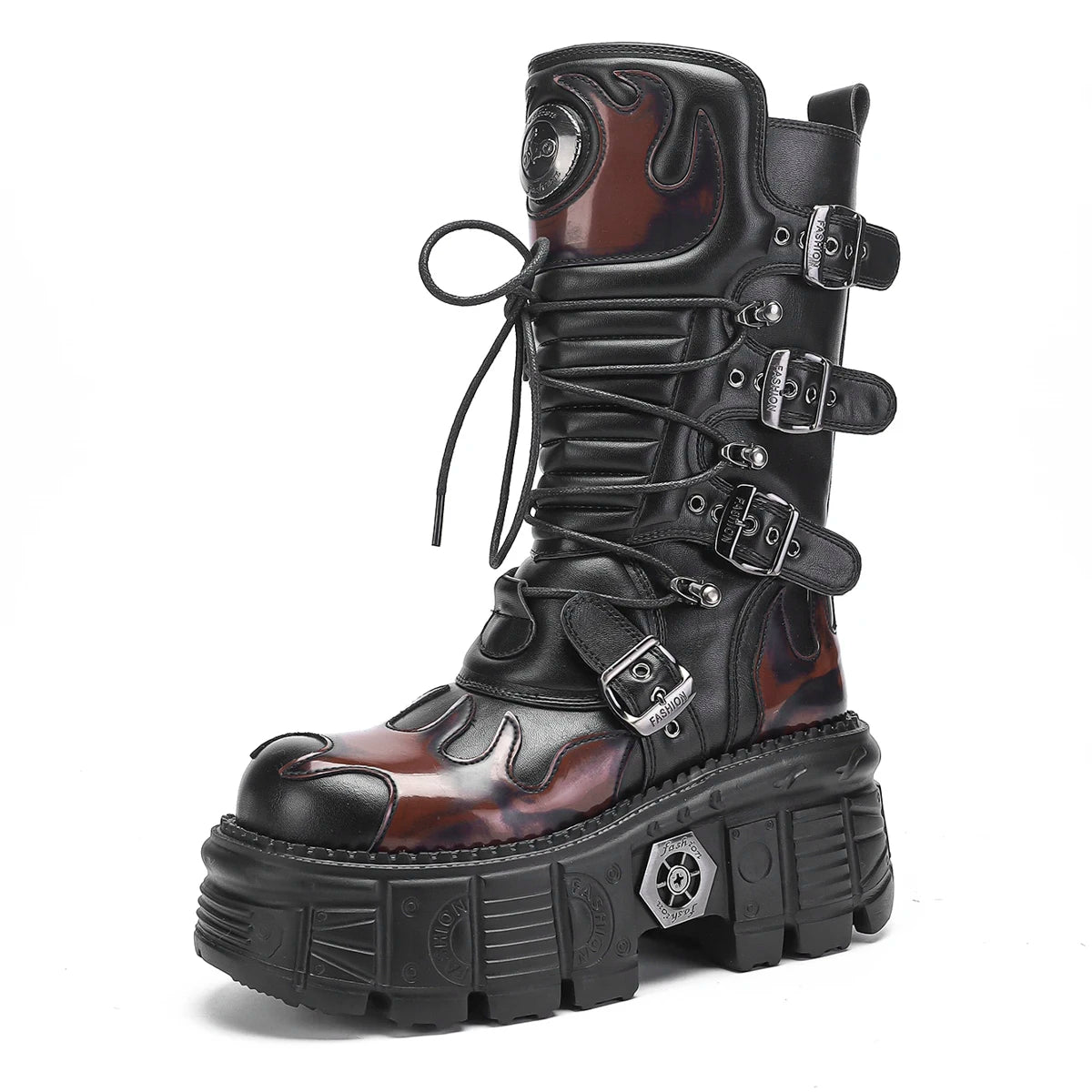 CyberHell Mid-Calf Boots – Stivali platform donna cyberpunk