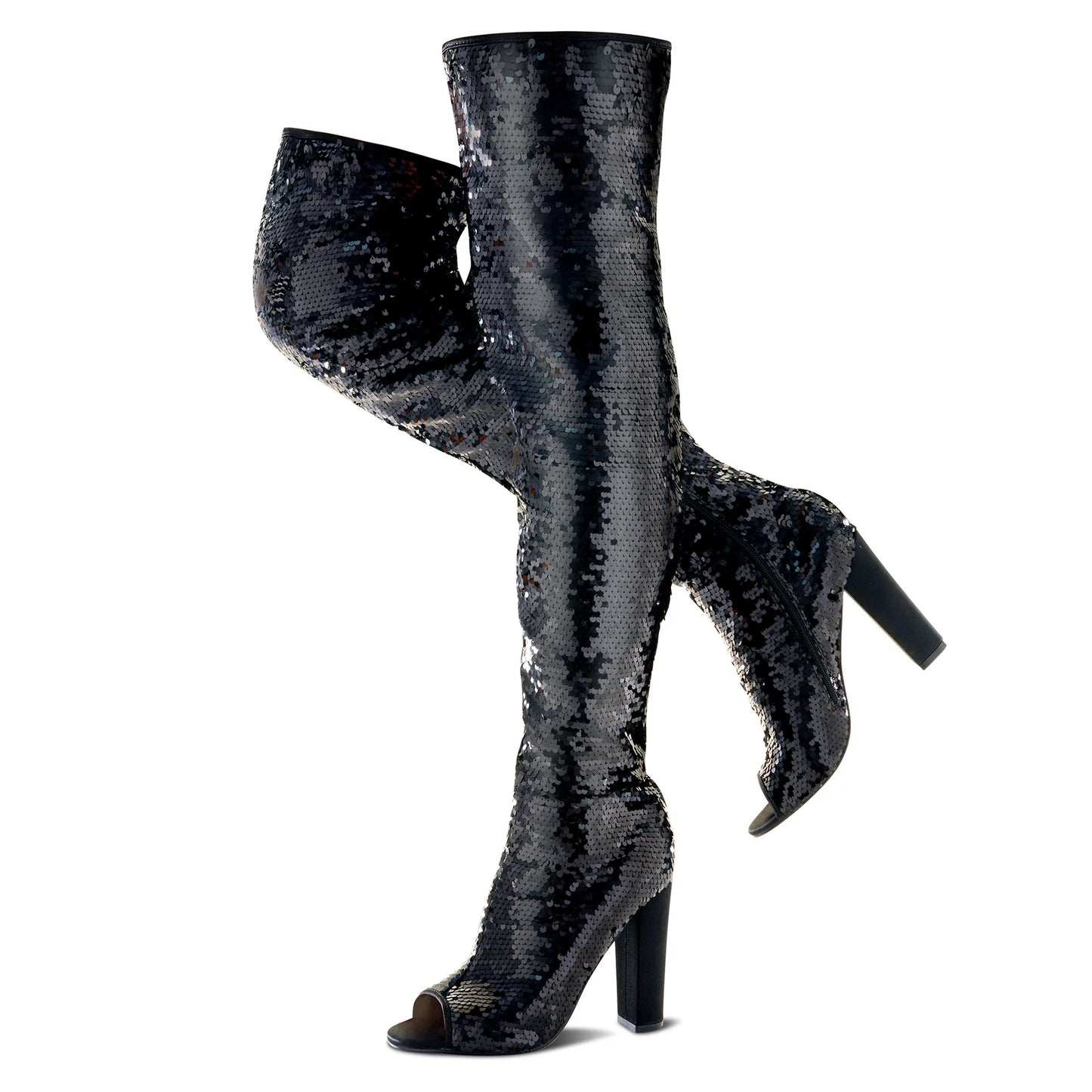 Stardust Thigh-High Heels – Stivali alti glitter donna con tacco 11 cm