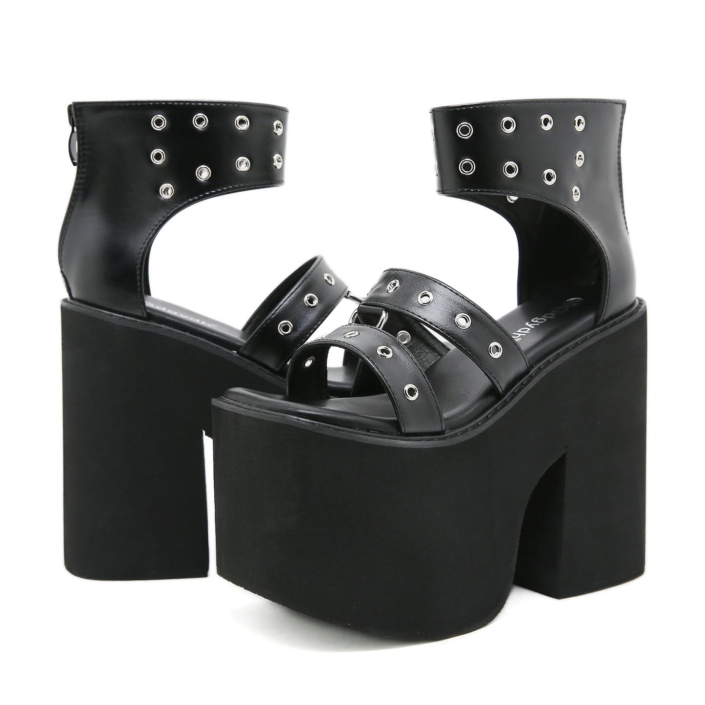 Shadow Gothic Wedges – Sandali platform punk con borchie