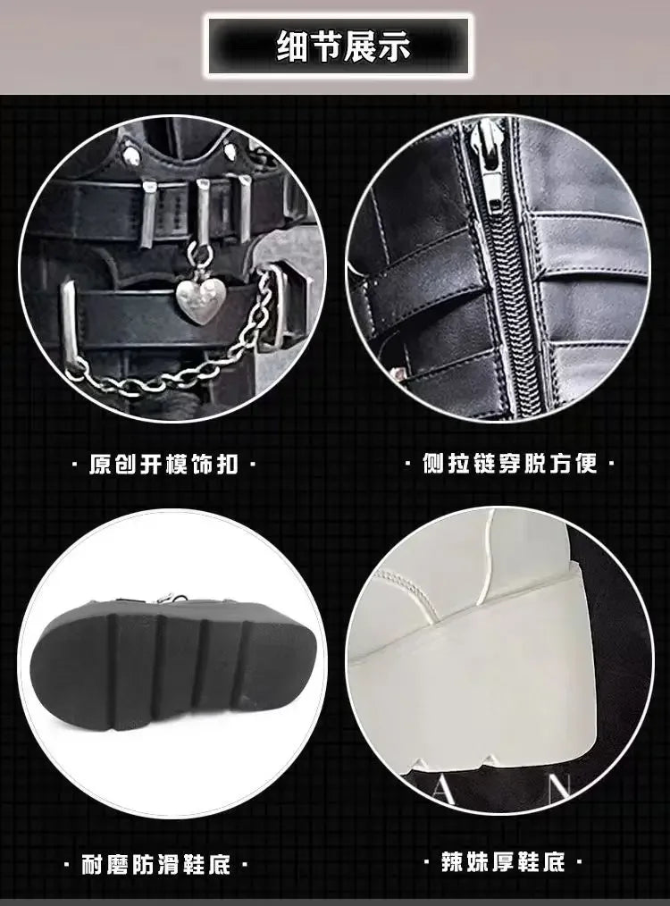 Nightfall Punk Tower Boots – Stivali alti platform donna gothic